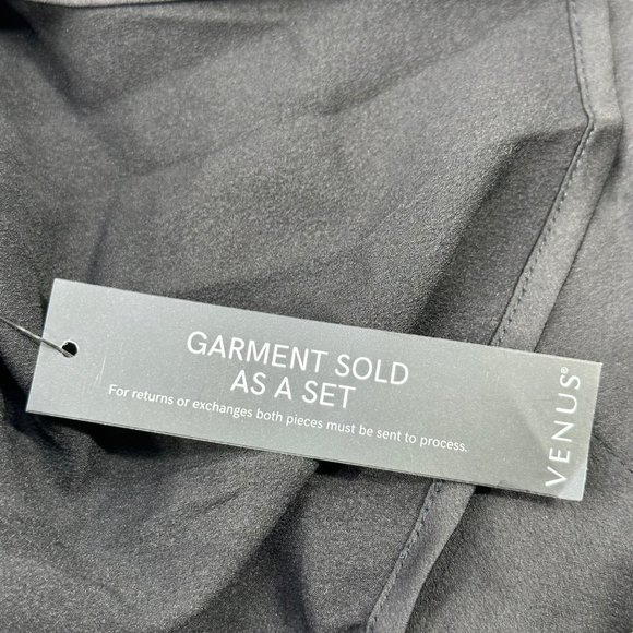 Venus Women's Size Large Sleep Pants And Shirt Black New Button Has Cloth Ripped - Picture 6 of 16